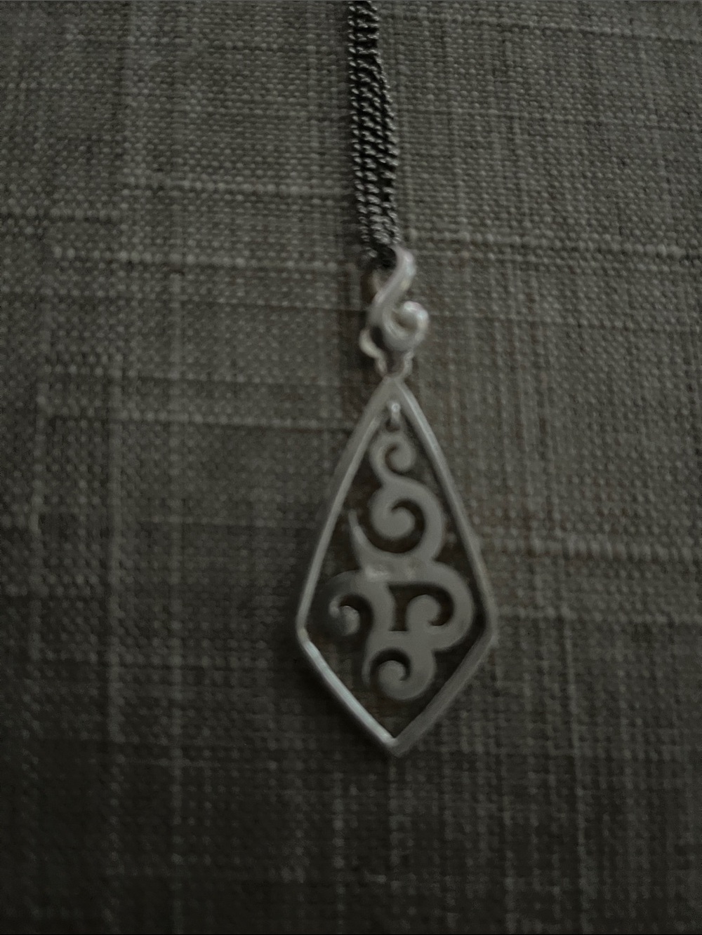 Sterling Silver Filigree Teardrop Pendant Necklace - Silver - Picture 6 of 6